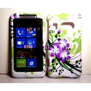  Purple Flower with Green Wave Snap on Hard Protective 