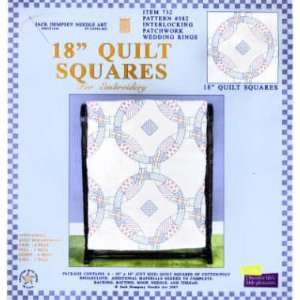  6415 Wedding Ring Stamped Embroidery 18 Inch Quilt Squares 
