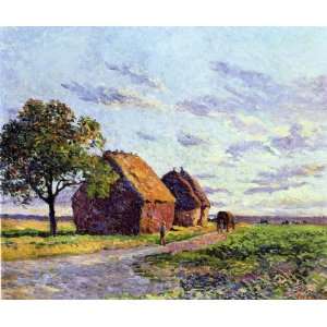  FRAMED oil paintings   Maximilien Luce   24 x 20 inches   Haystacks 