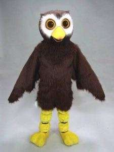 HOOT OWL bird MASCOT HEAD Costume Suit Halloween prop  