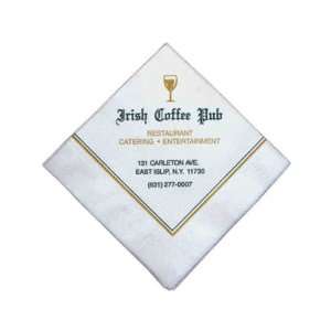   Custom beverage facial 2 ply napkin with straight coin embossed edges