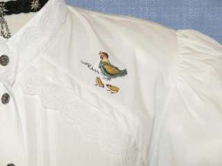 WHITE LACE German Cotton Summer Dress BLOUSE Shirt 40 L  