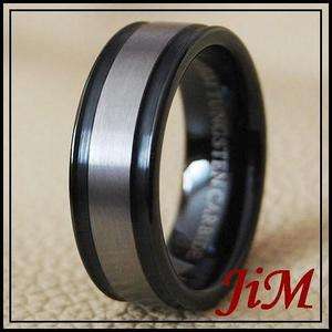 Black Mens Wedding Band Tungsten Carbide Ring Size 6 15  