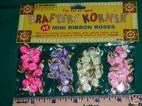 MINI CRAFT RIBBON ROSES 48 IN PACKAGE NICE CRAFTS NEW  