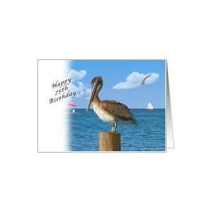  Birthday, 75th, Pelican and Seascape Card Toys & Games