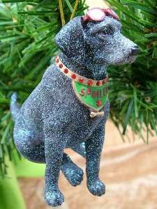 New Spoiled Rotten Dog Black Lab Pet Christmas Ornament  
