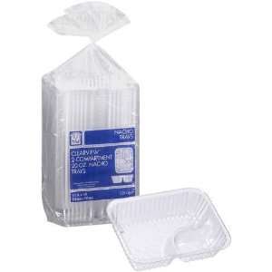 Disposable Clear Plastic Nacho Trays   20oz, 125 Count  