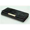 Womens Real Genuine Leather + Horse Hair Fur Clutch Snap Wallet Black 