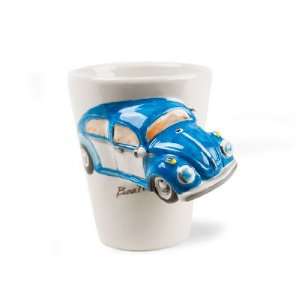  VW Beetle Blue Handmade Coffee Mug (10cm x 8cm)