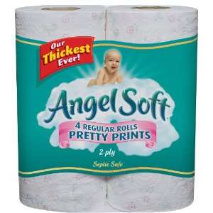  Angel Soft, Regular Roll, 2 Ply, Assorted Prints 4pk 