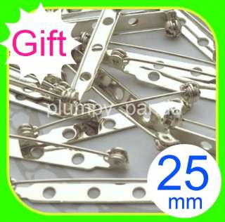 525 silver plated brooch back locking bar pins 25 x 5mm