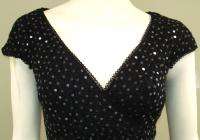 NWT TADASHI Collection Black Sequin Cocktail Dress M  
