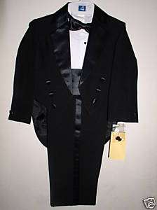 New Boys Black Tuxedo with Tails Size 8  