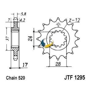  JT Sprockets JTF1295.15 15T Steel Front Sprocket 