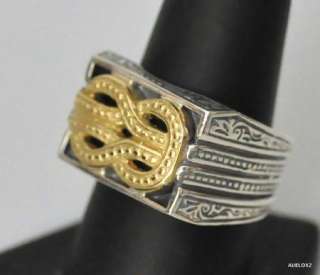 Fabulous New KONSTANTINO Mens Sterling Silver 18K Yellow Gold Knot 
