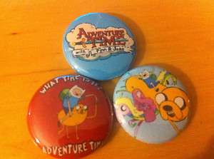 ADVENTURE TIME set of 3 1 pins pinback buttons Finn and Jake #2 