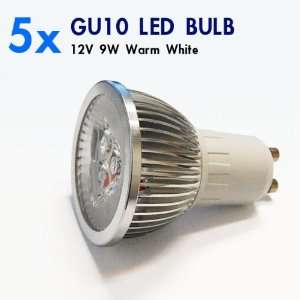 eTopLighting, Pack of 5, Dimmable High Power LED GU10 Bulb 12 Volt 9 