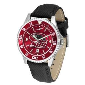   Southern Illinois University Mens Leather Wristwatch Sports