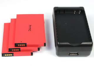   Replacement Red Battery + Dock Charger For Sprint HTC EVO 4G New