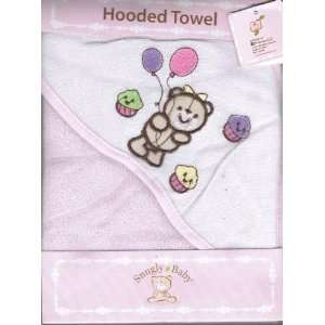   Snugly Baby Hooded Towel Baby Bear with Bow, Balloon and Cupcake Baby