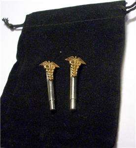 of silver peg stems available at this time pair of caduceus medical 
