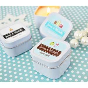   Holiday Personalized Square Candle Tins 