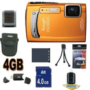  Olympus TG 310 14 MP Digital Camera (Orange) (228055) 4GB 