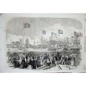  1856 Opening New Docks West Hartlepool Ships Flags