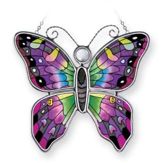 Amia 8259 Swallowtail Butterfly Suncatcher, Hand painted Glass, 5 1/4 