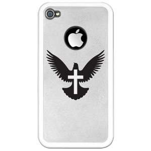  iPhone 4 or 4S Clear Case White Dove with Cross for Peace 
