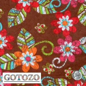 12 6.5 FLANNEL RAG QUILT SQUARE HOT PINK BROWN PAISLEY  