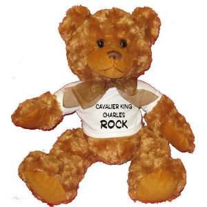  Cavalier King Charles Rock Plush Teddy Bear with WHITE T 