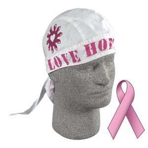   Flydanna 100 Percentage Cotton Breast Cancer Love Hope Live Bandanna