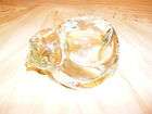 avon clear glass sleeping cat candle holder for votives returns