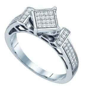  Sterling Silver 0.20 Dwt Diamond Micro Pave Set Ring 