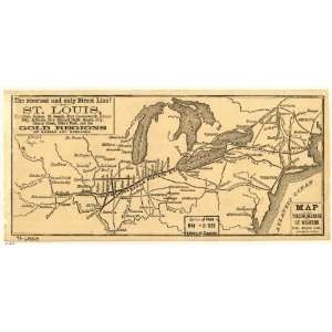  1859 Map of Toledo, Wabash, Gt. Western RailRoad