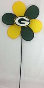 GREEN BAY PACKERS Garden Flower Wind Spinner & Pole NEW  