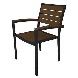 Poly Wood A200FABTE Euro Arm Outdoor Dining Chair (2 pack)  