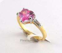 Womens Ring GPE Pink Heart CZ Size 5 6 7 8 9 10  