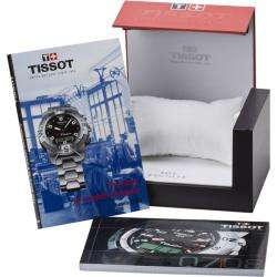Tissot Mens PRS 200 Black Dial Black Leather Strap Watch 