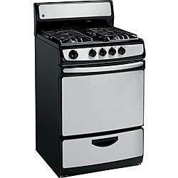 GE 24 inch Gas Range and 3 cubic foot Stainless Steel Oven   