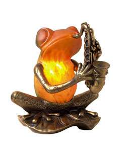Frog Playing a Saxophone Tiffany style Accent Lamp  