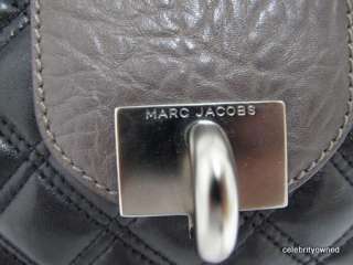 Marc Jacobs Black Leather Quilted Brown Strap Bag  
