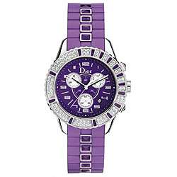 Christian Dior Christal Purple Chronograph Womens Watch   