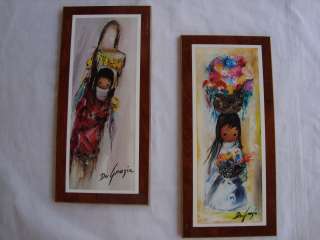 DeGrazia Laminated Plaques Flowers/Angel 14x6.5 NEW  