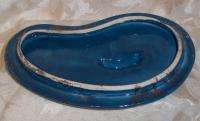 Retro Vintage Blue Covered Candy Dish Trinkets Bell CA  