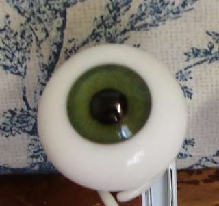 Glass Paperweight Doll Eyes, 28mm Green , Large   