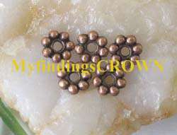 700 Antiqued copper daisy spacer beads 5mm W303  