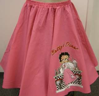 50s PINK circle skirt BETTY BOOP DINER design FUN CUTE  