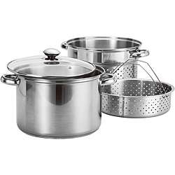   piece Stainless Steel Stock Pot and Pasta Steamer Set  